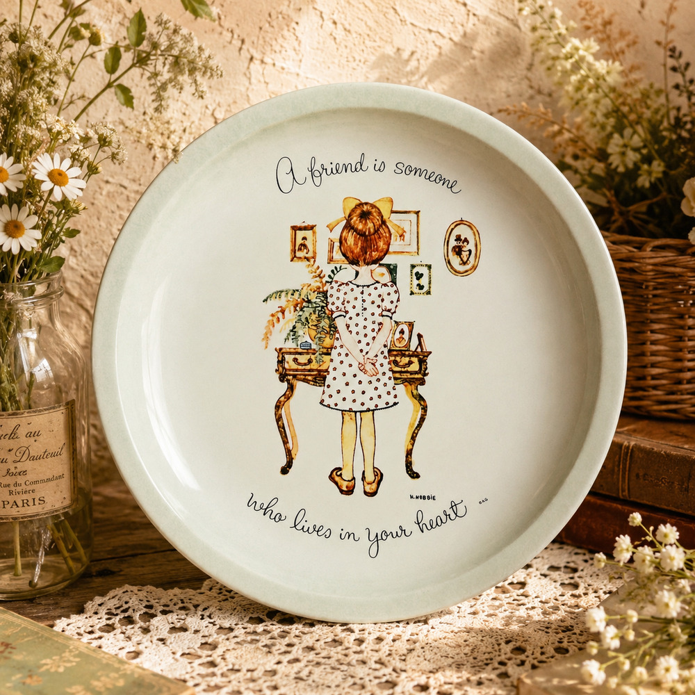 Vintage Holly Hobbie Friendship Decorative Plate – 1970s American Greetings